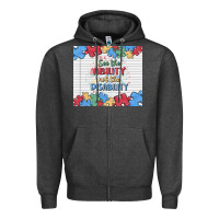 Charcoal Heather see the ability not the disability Zipper Hoodie - MaliasSmallBusiness