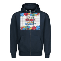 Navy see the ability not the disability Zipper Hoodie - MaliasSmallBusiness