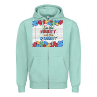 Seafoam see the ability not the disability Zipper Hoodie - MaliasSmallBusiness