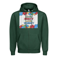 Sports Green see the ability not the disability Zipper Hoodie - MaliasSmallBusiness
