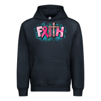 Navy Cancer Faith Cross Urban Hoodie - HowdyJamesFarm