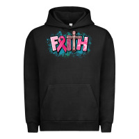 Pigment Black Cancer Faith Cross Urban Hoodie - HowdyJamesFarm