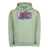 Pigment Oil Green Cancer Faith Cross Urban Hoodie - HowdyJamesFarm