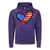 Cloud Purple American flag heart leopard Vintage Hoodie - Neo Western