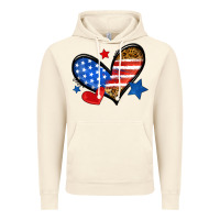 Vintage Artic American flag heart leopard Vintage Hoodie - Neo Western