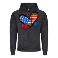 Vintage Black American flag heart leopard Vintage Hoodie - Neo Western
