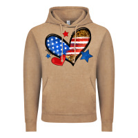 Vintage Coffee American flag heart leopard Vintage Hoodie - Neo Western