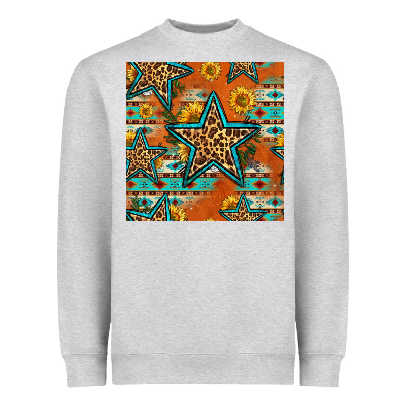 Western Stars Seamless Pattern Heavyweight Sweatshirt by HRA Design Shop | Teevron