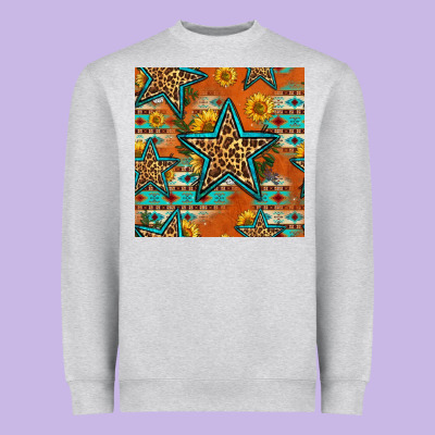 Western Stars Seamless Pattern Heavyweight Sweatshirt Designed By Hra Design Shop