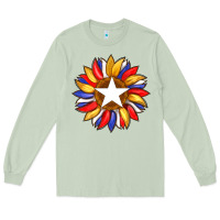 Matcha american flag and sunflower with star Long Sleeve Tee - Artiststas