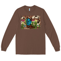 Chestnut cactus boot background Long Sleeve Tee - AdoDesignShop