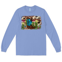Colony Blue cactus boot background Long Sleeve Tee - AdoDesignShop