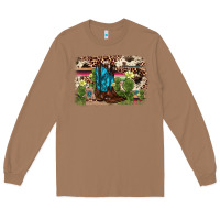 Toasted Coconut cactus boot background Long Sleeve Tee - AdoDesignShop