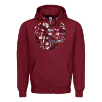 Burgundy nurse Zipper Hoodie - MaliasSmallBusiness