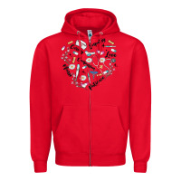 Red nurse Zipper Hoodie - MaliasSmallBusiness