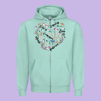 Nurse Zipper Hoodie Designed By Maliassmallbusiness