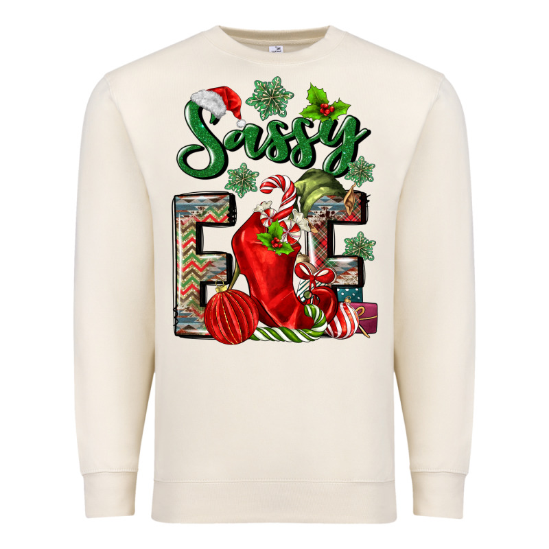 Sassy Elf Premium Sweatshirt by MaliasSmallBusiness | Teevron