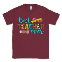 Burgundy best teacher ever Classic Tee - BundleAndBundleShop