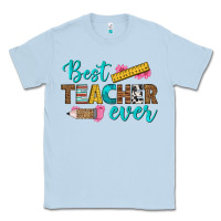 Dusty Blue best teacher ever Classic Tee - BundleAndBundleShop