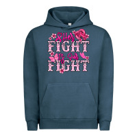 Pigment Midnight Navy Her fight is our fight Cancer Awareness Urban Hoodie - HowdyJamesFarm