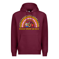 Burgundy back to school rainbow hello sixth grade Premium Hoodie - AdoDesignShop