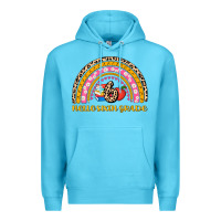 Ocean Blue back to school rainbow hello sixth grade Premium Hoodie - AdoDesignShop