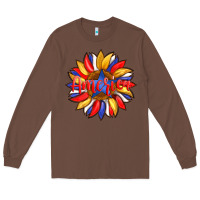 Chestnut america with american flag colors and sunflower with star Long Sleeve Tee - Artiststas