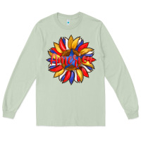 Matcha america with american flag colors and sunflower with star Long Sleeve Tee - Artiststas