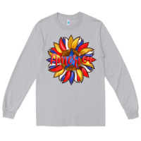 Moon Dust america with american flag colors and sunflower with star Long Sleeve Tee - Artiststas