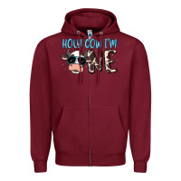 Burgundy holy cow i'm one Zipper Hoodie - MaliasSmallBusiness