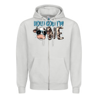 Dove Grey holy cow i'm one Zipper Hoodie - MaliasSmallBusiness