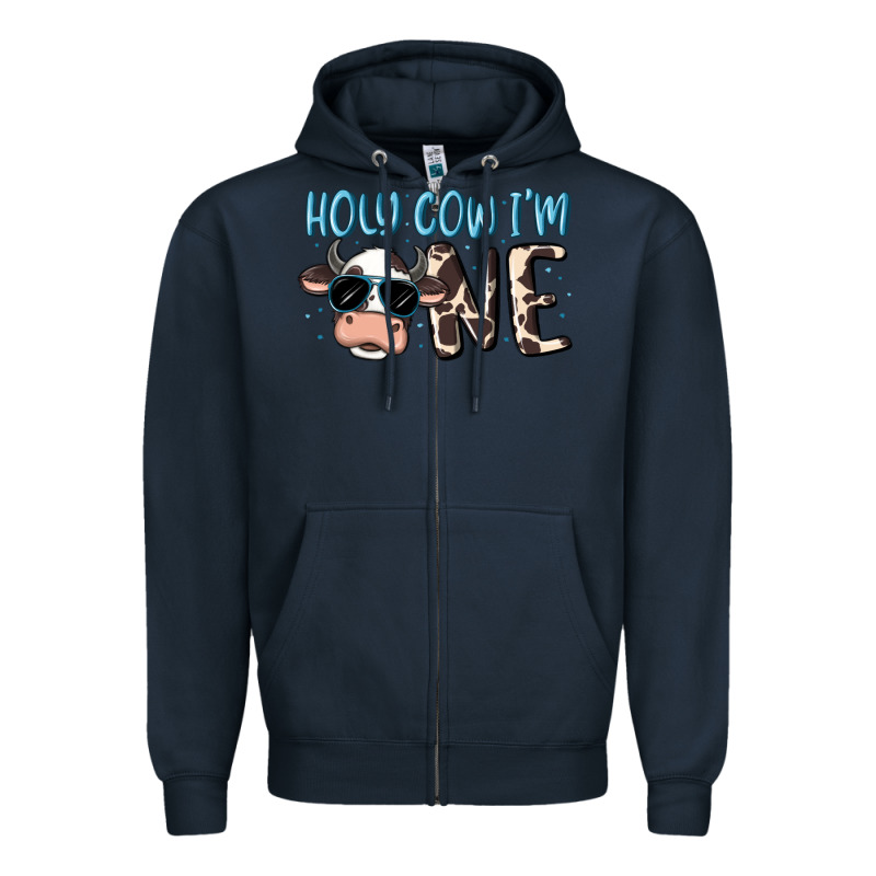 Holy Cow I'm One Zipper Hoodie by MaliasSmallBusiness | Teevron