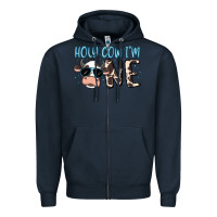 Navy holy cow i'm one Zipper Hoodie - MaliasSmallBusiness