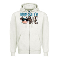 Oatmeal Heather holy cow i'm one Zipper Hoodie - MaliasSmallBusiness