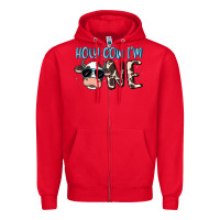 Red holy cow i'm one Zipper Hoodie - MaliasSmallBusiness