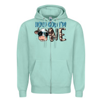 Seafoam holy cow i'm one Zipper Hoodie - MaliasSmallBusiness