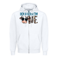 White holy cow i'm one Zipper Hoodie - MaliasSmallBusiness