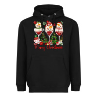 Black merry christmas wine and cocktails Heavyweight Hoodie - MaliasSmallBusiness