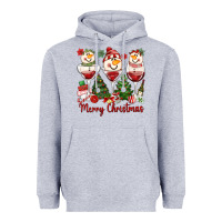 Heather Grey merry christmas wine and cocktails Heavyweight Hoodie - MaliasSmallBusiness
