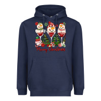Navy merry christmas wine and cocktails Heavyweight Hoodie - MaliasSmallBusiness