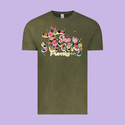 She Is Strong Proverbs 31 25 Vintage Tee Designed By Jahusdesignshop