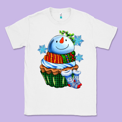 Snowman Cupcake Classic Tee Designed By Adodesignshop