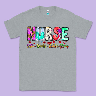 Nurse Coffee Scrubs Rubber Gloves Classic Tee Designed By Cowhidedigitalart