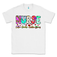 White Nurse Coffee Scrubs Rubber Gloves Classic Tee - CowhideDigitalArt