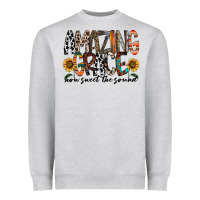 Heather Grey amazing grace how sweet the sound Heavyweight Sweatshirt - RacoonDesign