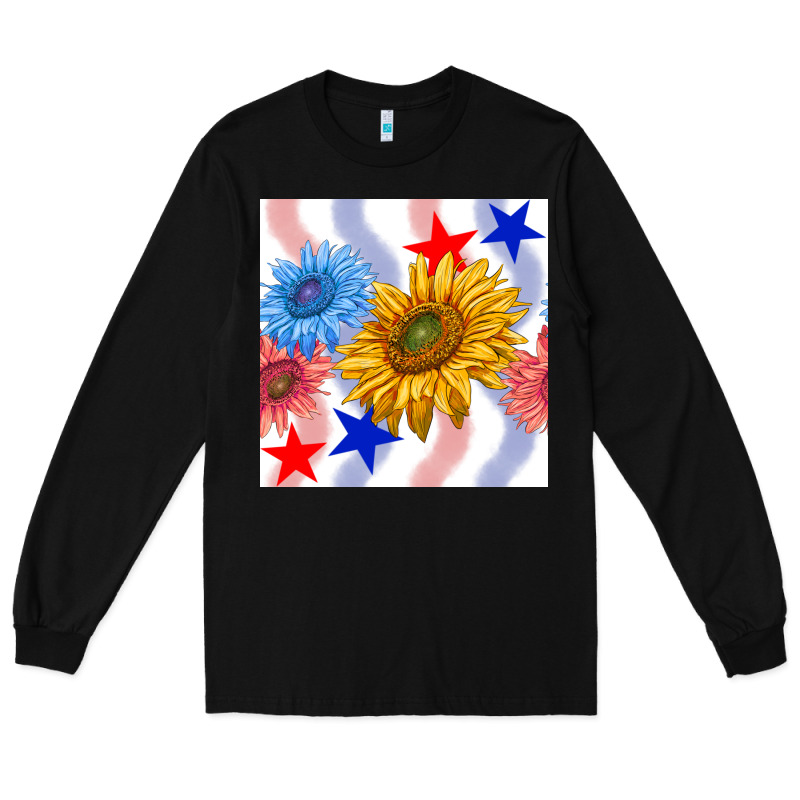 Patriotic Sunflowers Long Sleeve Tee by BundleAndBundleShop | Teevron