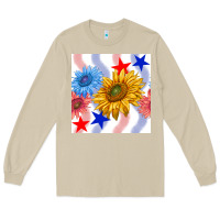 Mushroom patriotic sunflowers Long Sleeve Tee - BundleAndBundleShop