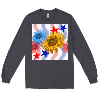 Smoke patriotic sunflowers Long Sleeve Tee - BundleAndBundleShop