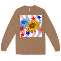 Toasted Coconut patriotic sunflowers Long Sleeve Tee - BundleAndBundleShop