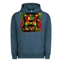 Pigment Midnight Navy i paused my game Urban Hoodie - TumblerDesignByShophia